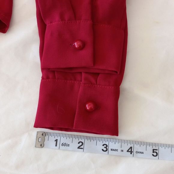 Venessa Collection Red Button Front Cape Tunic - Picture 15 of 16